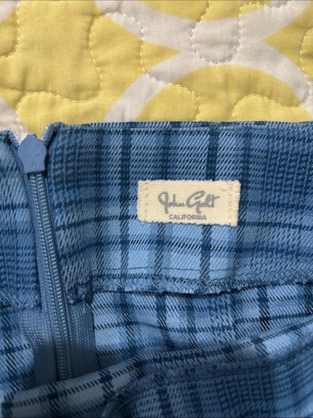 Brandy Melville John Gault Blue Plaid A-Line Skirt Like New One Size